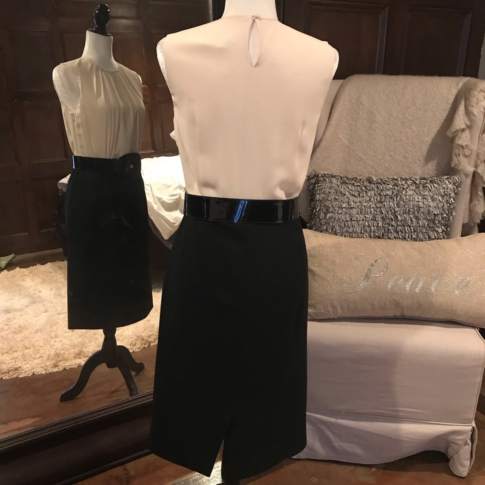 Michael Kors black & cream wool-blend dress, 6 EUC - Picture 2 of 9